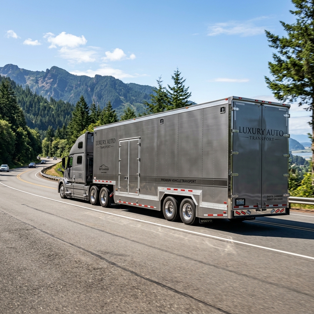 Enclosed auto transport carrier for luxury vehicles from Dover